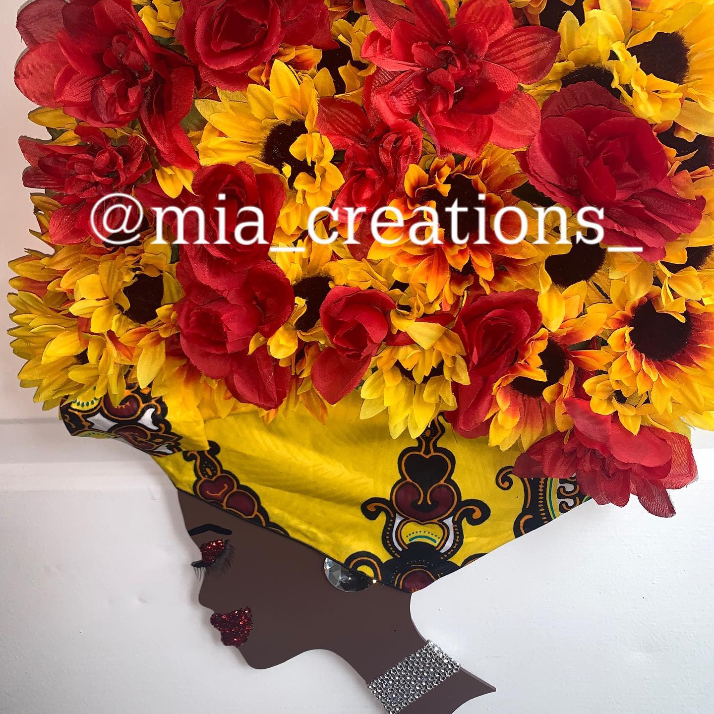 Sunflower and rose wreath